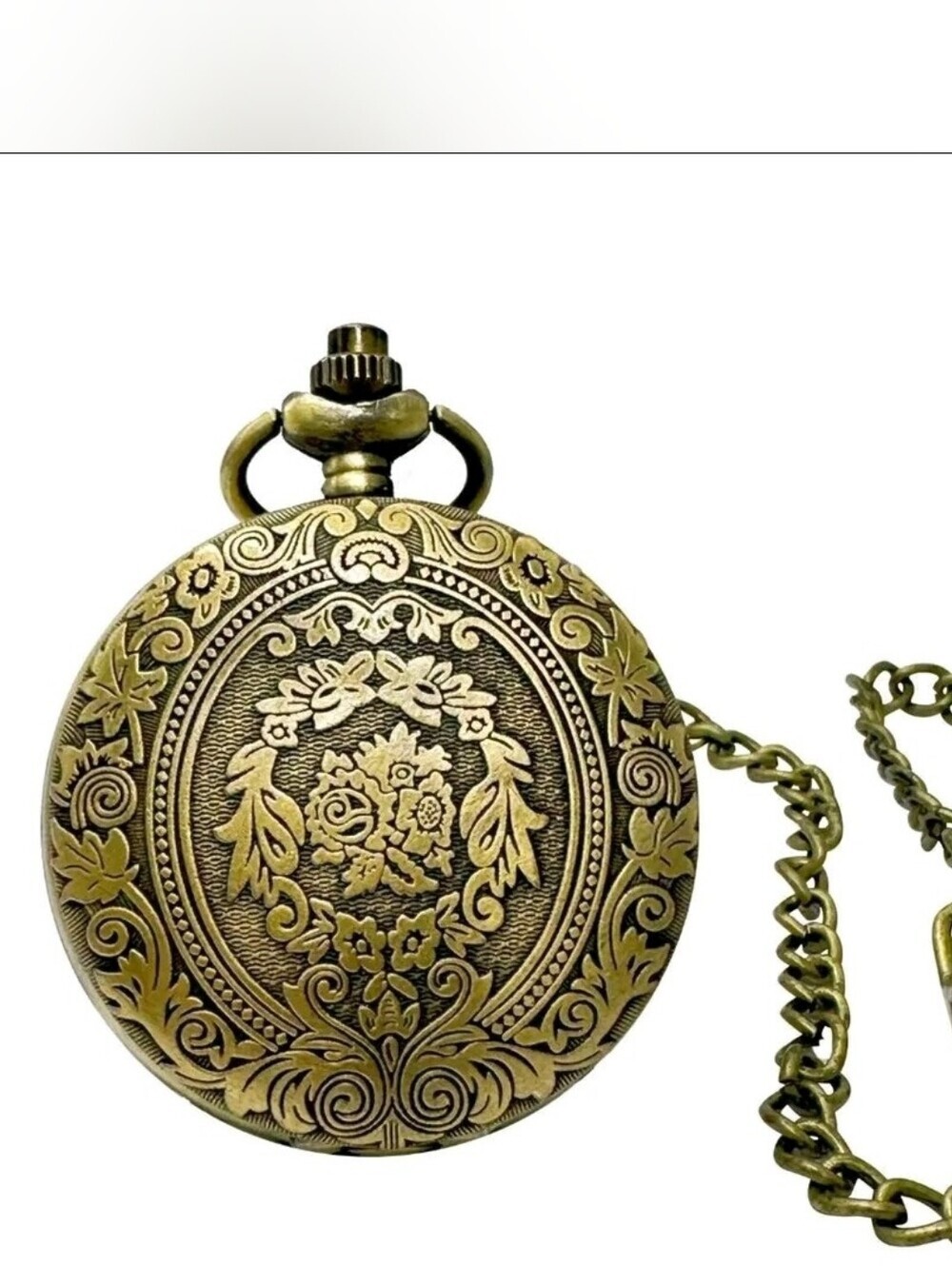 NEW ⏱️ Invicta Vintage Monarch Floral Etched Pocket Watch - 47mm. Bronze 49005
